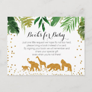Invitation Carte Postale Baby shower animal Safari - Apportez un encart