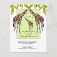 Baby shower Aquarelle Jungle Giraffe Par Courrier