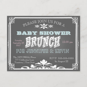 Invitation Carte Postale Baby shower BRUNCH Tableau