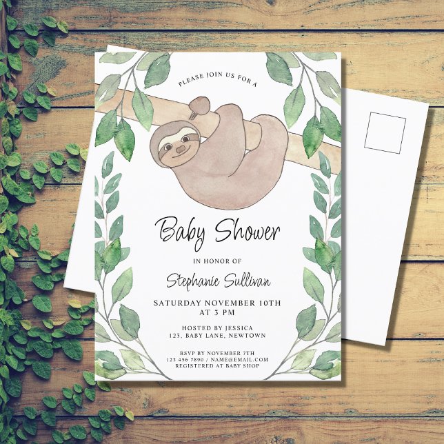 Invitation Carte Postale Baby shower de fentes mignonne (Créateur téléchargé)