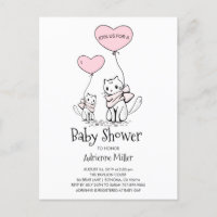 Baby shower de filles chatons et ballons