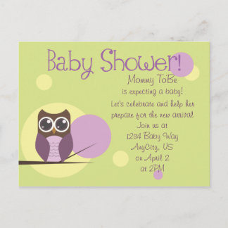 Invitation Carte Postale Baby shower de hibl