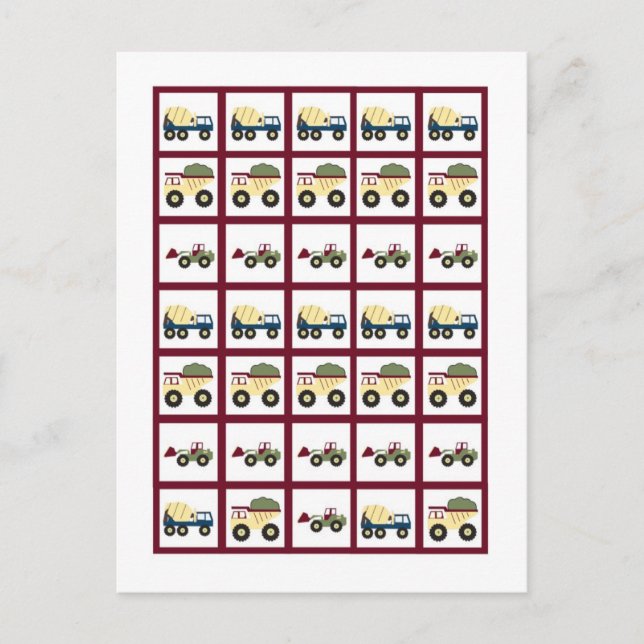 Invitation Carte Postale Baby shower de la zone de construction Marques de  (Devant)