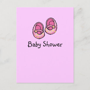 Invitation Carte Postale Baby shower (fille)