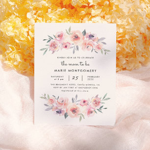 Invitation Carte Postale Baby Shower Fleuris Printaniers pour Future Maman 