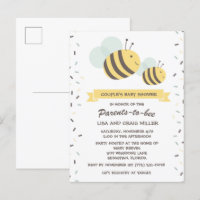 Baby shower Invi de Parents to Bee Bumblebee Coupl