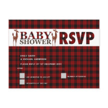 Baby shower RSVP Buffalo Plaid