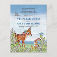 Baby shower virtuel Vintage de la faune forestière
