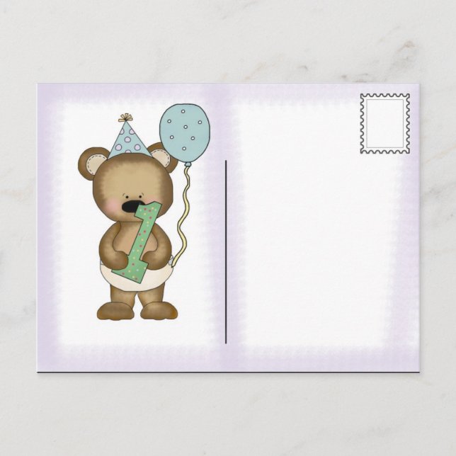 Invitation Carte Postale Baby's First Birthday Par (Devant)