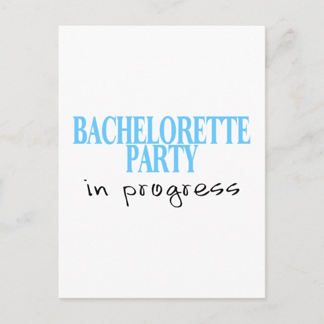 Invitation Carte Postale Bachelorette En Cours (Blu) (Devant)