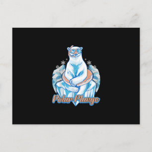 Invitation Carte Postale Bain Polaire Plongée Ice Jump Funny Ours Polaire B