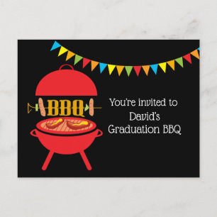 Invitation Carte Postale barbecue de fin d'études BBQ, barbecue, barbecue,