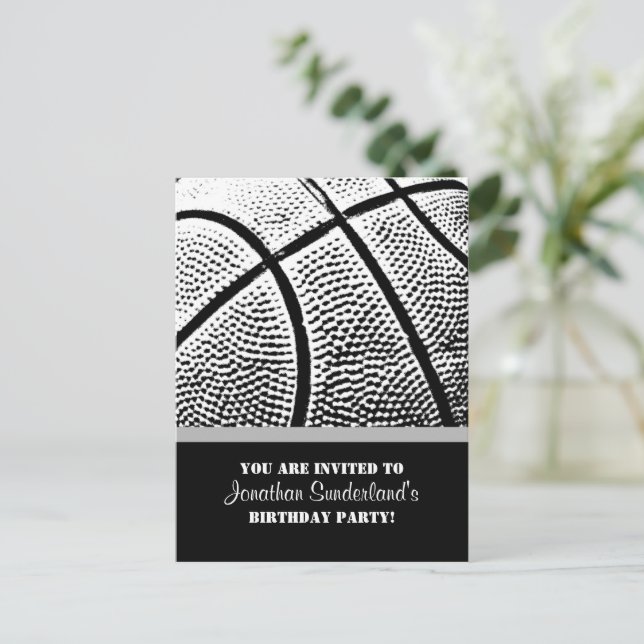 Invitation Carte Postale Basket (Debout devant)