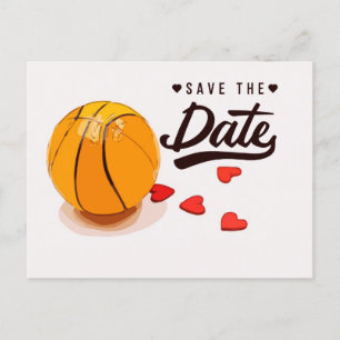 Invitation Carte Postale Basketball Enregistrer le Mariage de date