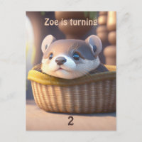 Bébé de loutre mignon dans un panier - Anniversair