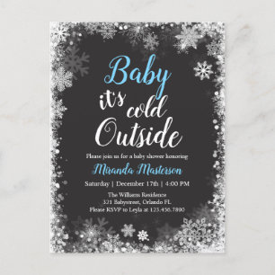 Invitation Carte Postale Bébé Il fait froid à l'extérieur du Baby shower d'