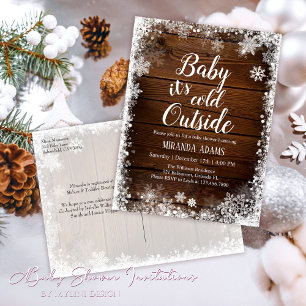 Invitation Carte Postale Bébé il fait froid à l'extérieur du Baby shower d'