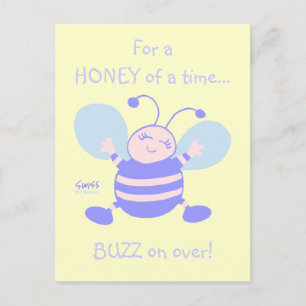 Invitation Carte Postale Bébé mignonne Bébé Bee 1er anniversaire fête