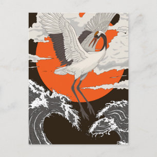 Invitation Carte Postale Belle Grue Japonaise