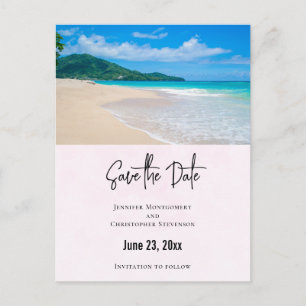 Invitation Carte Postale Belle plage de destination tropicale Enregistrer l