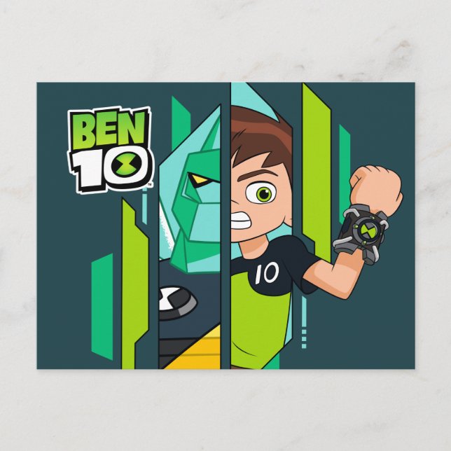 Invitation Carte Postale Ben 10 Transformation de l'ADN de Diamondhead (Devant)