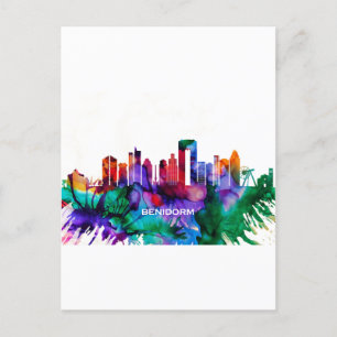 Invitation Carte Postale Benidorm Skyline