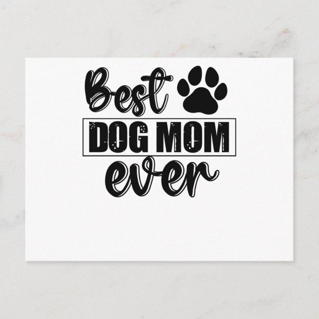 Invitation Carte Postale Best Dog Mom Ever (Devant)