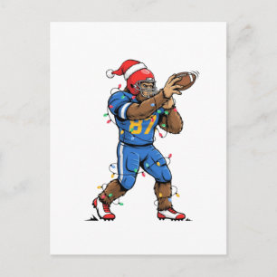 Invitation Carte Postale Bigfoot Sasquatch Football Noël 2026 Vacances