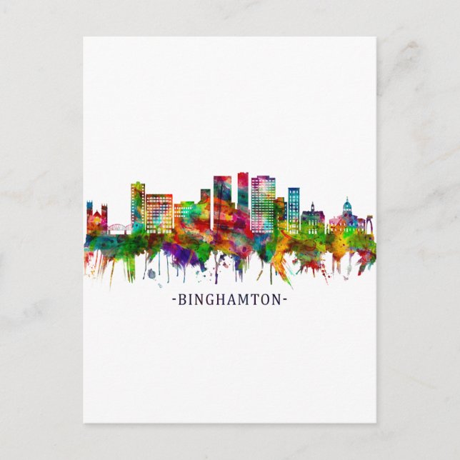 Invitation Carte Postale Binghamton New York Skyline (Devant)