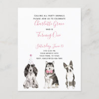 Black White Pink Script Fille de 1er anniversaire