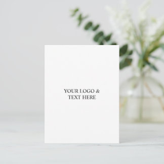 Invitation Carte Postale Blanc Personnalisé – Votre Logo & Texte Ici