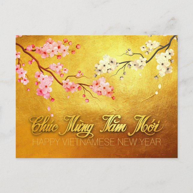 Invitation Carte Postale Blossom Tet Hoa Anh Dao Nouvel An Vietnamien HHP (Devant)