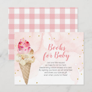 Invitation Carte Postale Blush Ice Cream Gold Parties scintillant Books for