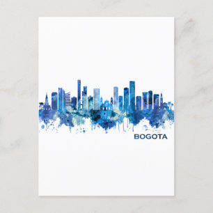 Invitation Carte Postale Bogota Colombia Skyline Blue