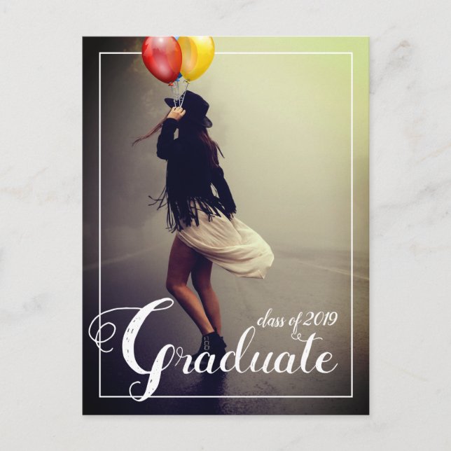 Invitation Carte Postale Bohemian Hipster Woman Graduation Party (Devant)