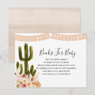 Invitation Carte Postale Boho Cactus Taco à propos d'amour Fleurs Livres po