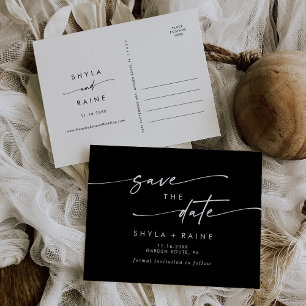Invitation Carte Postale Boho Chic COLOR ÉDITABLE Mariage Enregistrer la da