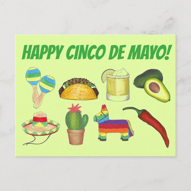 Invitation Carte Postale Bonne fête du Cinco de Mayo Fête mexicaine (Devant)