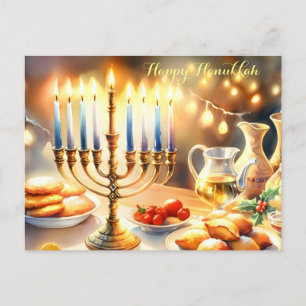 Invitation Carte Postale Bonne Hanoukka