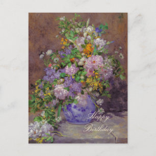 Invitation Carte Postale Bouquet de fleurs Renoir CC0863 Célébrations