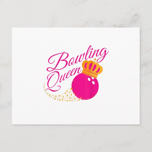Invitation Carte Postale bowling queen drôle cadeau filles bowlers (Devant)