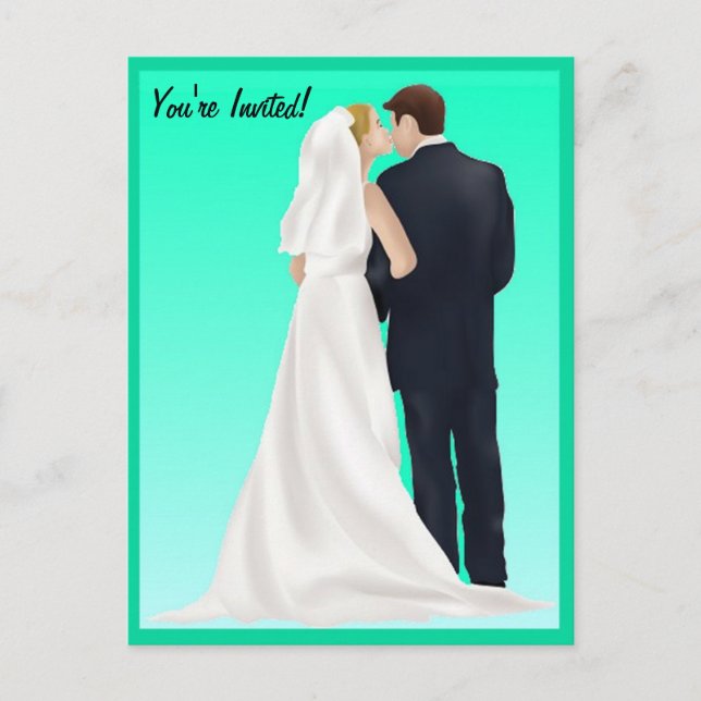 Invitation Carte Postale BRIDAL BLISS - Turquoise (Devant)
