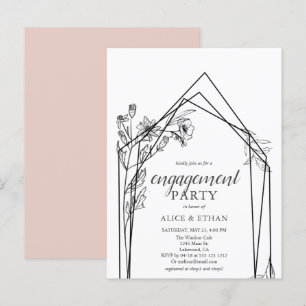Invitation Carte Postale Budget Boho Flowers Groupe d'engagement géométriqu