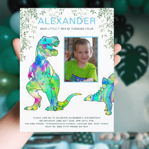Invitation Carte Postale Budget pour la fête d'anniversaire des 4 ans sur l