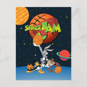 Invitation Carte Postale BUGS BUNNY™, DAFFY DUCK™, & TAZ™ SPACE JAM™ logo
