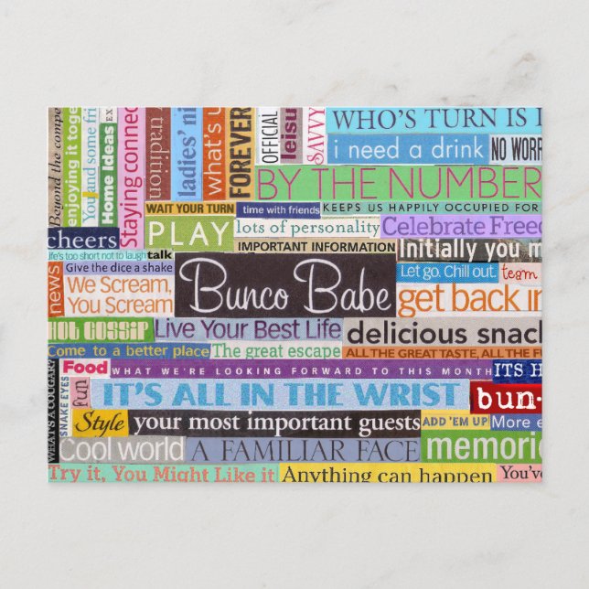 Invitation Carte Postale Bunco Babe (Devant)