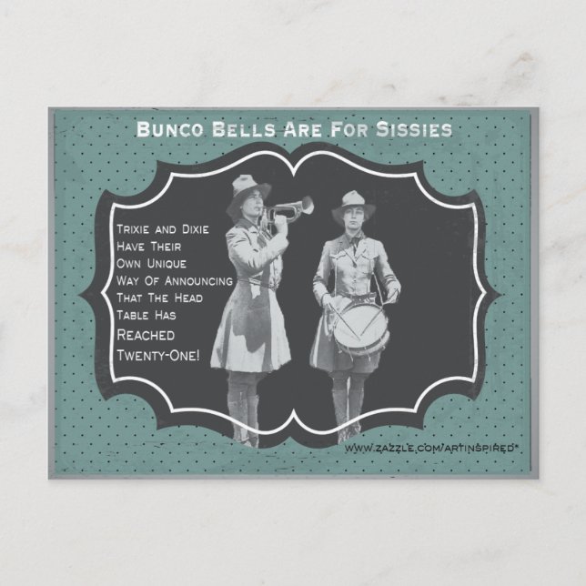 Invitation Carte Postale Bunco Les cloches Sont Pour Sissies Bunco Invitati (Devant)