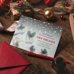 Invitation Carte Postale Cadeaux de Noël Fête de fin d'année Enregistrez