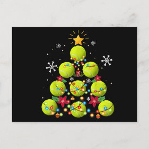 Invitation Carte Postale cadeaux de sapin de noël de tennis