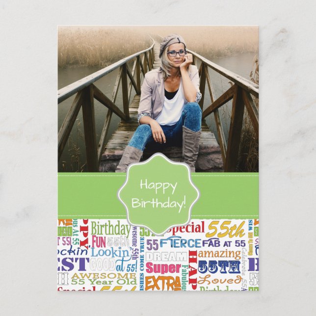 Invitation Carte Postale Cadeaux Uniques Et Spéciaux 55e Anniversaire (Devant)
